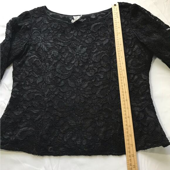 Vintage Ungaro parallele Paris Elegant Black Lace Women 14 Top made in Italy - Picture 6 of 11